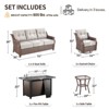 Buenhomino 5 Piece Outdoor Patio Furniture Set with 50000 BTU Propane Fire Pit Table, Deep Seating Wicker Swivel Rocker Chairs Patio Conversation Set - 4 of 4