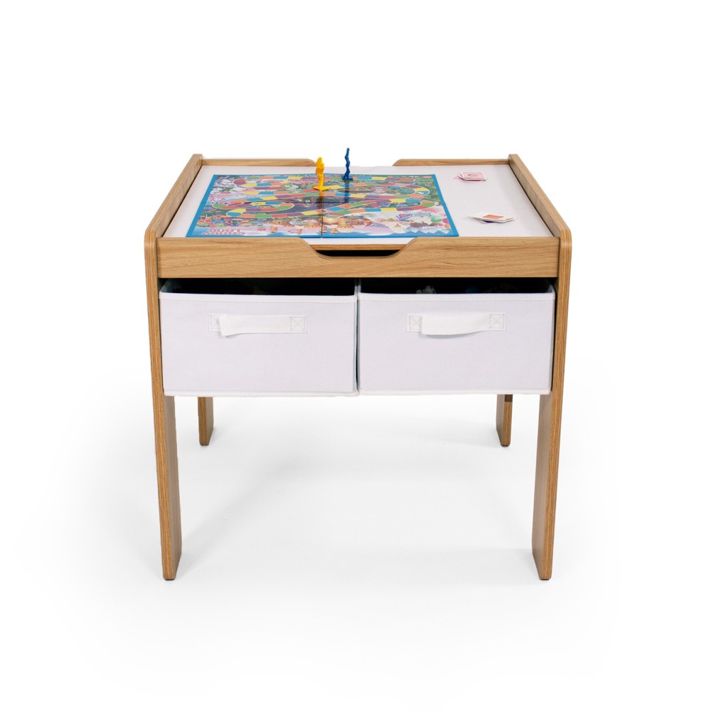 Humble Crew Journey Kids' Wood Building Block Activity Table White/Natural