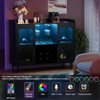 Aheaplus Sideboard Buffet with Charge Station and LED Light, Farmhouse Bar Cabinet with Wine Holder - 4 of 4
