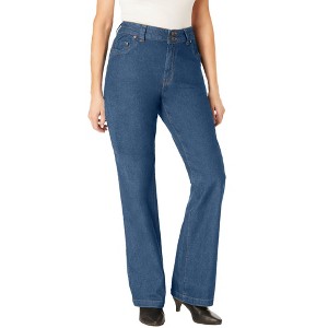 Woman Within Women's Plus Size Tall Perfect Cotton Wide-Leg Denim Jean - 1 of 4