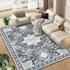 Machine Washable Area Rugs Large Vintage Floral Area Rug Non Slip Distressed Soft Low Pile Non Shedding Design Floor Carpet - 4 of 4