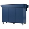 Rolling Kitchen Island with Drop Leaf, Spice Rack, Towel Rack, 2 Drawers, and Adjustable Shelves for Versatile Kitchen Storage - 2 of 4