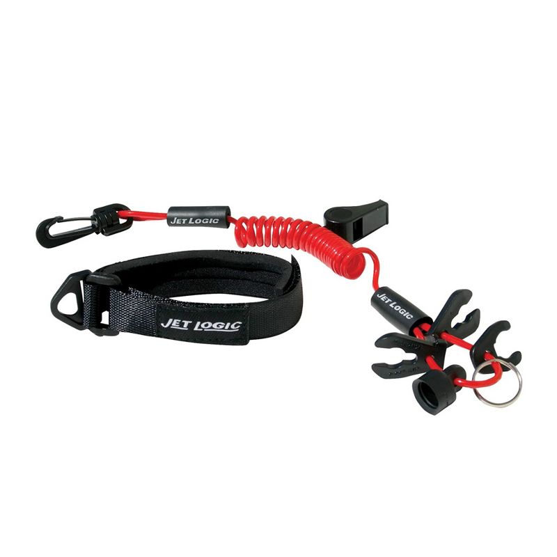 Kwik Tek UL-2 Ultimate Lanyard Buoyant Keychain for Jet Skis, Water Scooters, and PWC with Floating Wristband and High Pitch Emergency Whistle, Red, 1 of 5