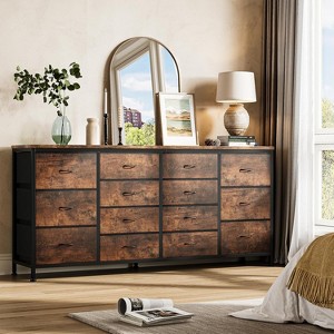 14 Drawer Dresser, 63 Inch Dresser TV Stand with Power Outlet - 1 of 4