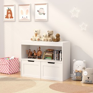 SeaCamel Kids 4-Tier Open Shelf Bookcase - White Book Organizer & Toy Storage Cabinet, Perfect for Children’s Bedroom, Playroom & Nursery - 1 of 4