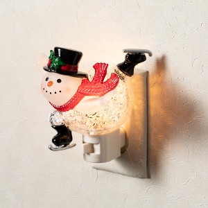 5"H Sullivans Ice Skating Snowman Nightlight  Multicolored - 1 of 4