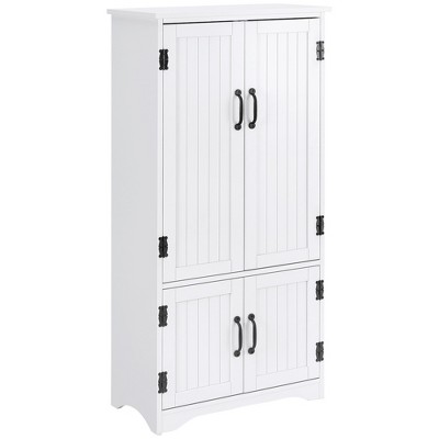 64 Kitchen Pantry Cabinets, White Kitchen Pantry Storage Cabinet with  Adjustable Shelves & Doors, Buffet Cupboards Sideboard Storage Cabinet  Office Use 