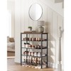 VASAGLE Shoe Rack, 5 Tier Shoe Storage Shelves, 16-20 Pairs Shoe Organizer, with Sturdy Wooden Top and Steel Frame，Honey Brown and Ink Black - 2 of 4