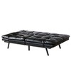 Vipbear 71" Futon Convertible Memory Foam Sofa Bed, Modern Loveseat for Living Room, Adjustable Armrests Backrest Sofabed, Faux Leather - Black - 4 of 4