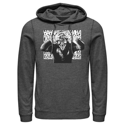 Men's Batman Joker Hahaha Crazed Look Pull Over Hoodie