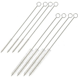 Juvale 8 Pack Stainless Steel Straw Cleaners Brush with Long Design for Tumbler, Boba Straws, 2 Sizes - 1 of 4