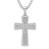 Steeltime 24" Men's stainless steel padre nuestro prayer crucifix pendant - 2 of 4