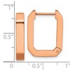 Chisel Stainless Steel Polished Rose IP-plated Squared Edge 4mm Hinged Hoop Earrings - 4 of 4