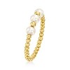 Pure Collection by Ross-Simons 3-4mm Cultured Pearl Bead Ring in 14kt Yellow Gold - 3 of 4