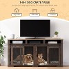 71"Dog Crate Furniture for 2 Dogs,Large Double Kennel with 3 Storage Drawer,Removable Divider&Sliding Barn Door,Furniture Style Pet Crate as TV Stand - 4 of 4