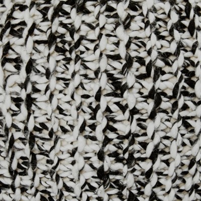 Latricia 17.5" Black and White Hand-Knitted Pouf