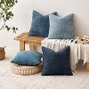 Attop Pack of 4 Couch Throw Pillow Covers 18x18 Inch Neutral Blue Soft Decorative Chenille Pillow Covers Farmhouse Accent Cushion Covers - 2 of 4