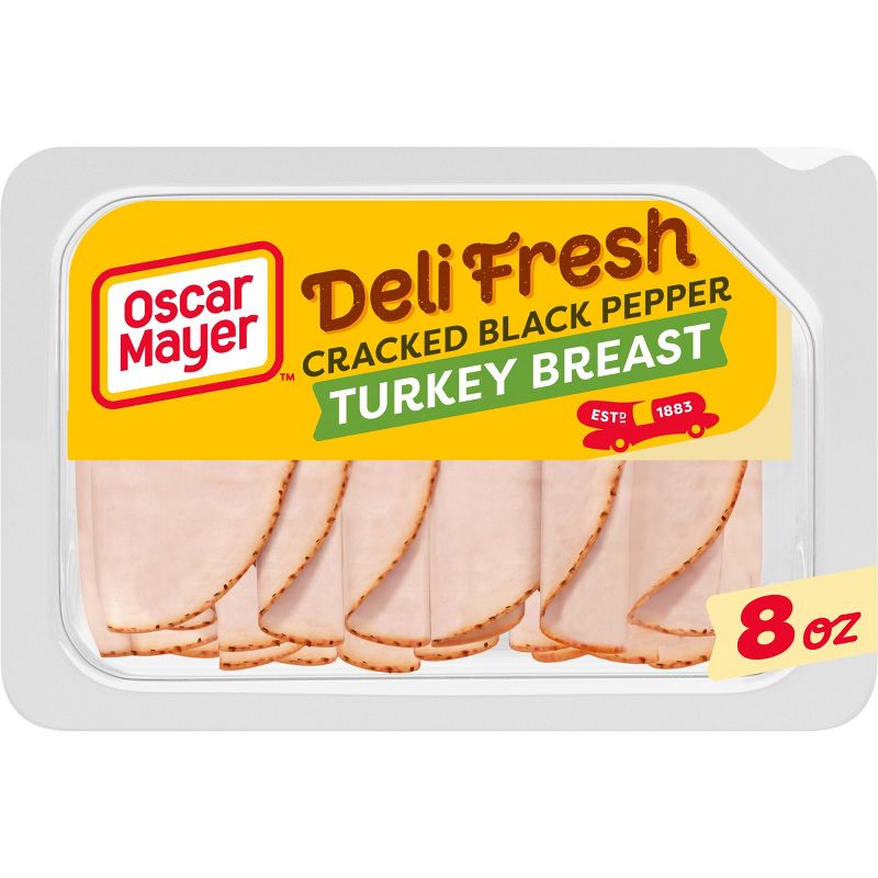 Oscar Mayer Deli Fresh Cracked Black Pepper Turkey Breast Sliced Lunch Meat - 8oz, 1 of 10