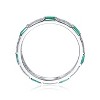 Guili Eternity White Gold-Plated Sterling Silver Ring, Emerald Baguette & Round Cubic Zirconia, Stacking Wedding Band, Green/Red/Blue, Sizes 6-8. - 2 of 3