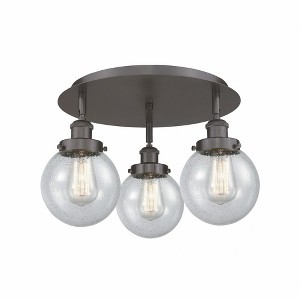 Beacon - 3 Light Flush Mount In Art Deco Style-9.63 Inches Tall and 17.75 Inches Wide - 1 of 1