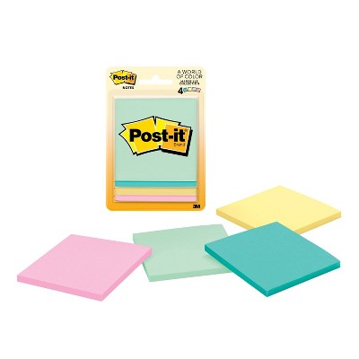 Post-it Notes 4pk 3" x 3" Marseille Collection 50 Sheet/Pad