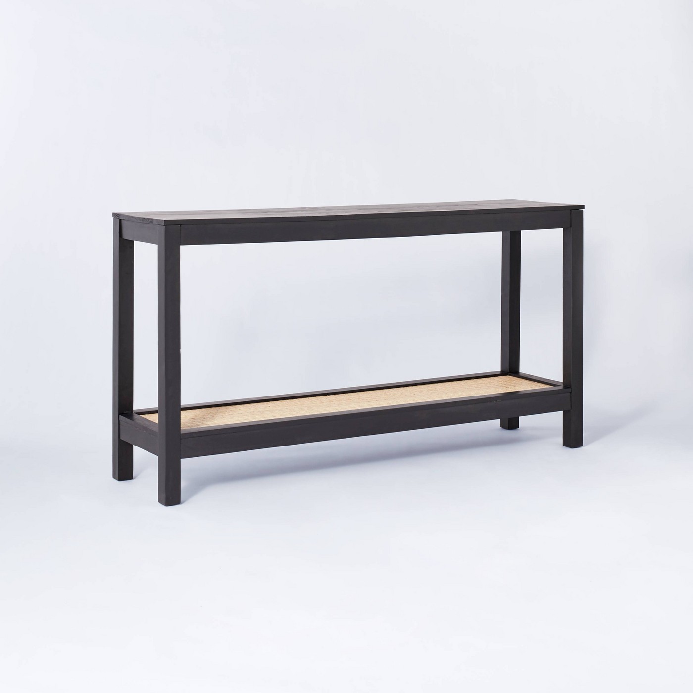 Console Table with Rattan Rattan Shelf Black by Threshold x Studio McGee