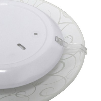 Elegant Swirl Glass 10" Flush Mount Ceiling Light in White