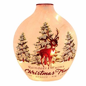 Stony Creek 7.5 Inch Jolly Holiday Pre-Lit Glass Christmas Lighted Glass Accent , Electric Christmas (1PC) - 1 of 4
