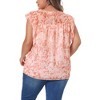 Agnes Orinda Women's Plus Size Double Layered Chiffon Ruffle Sleeve Dressy Casual Round Neck Tank Top - 4 of 4