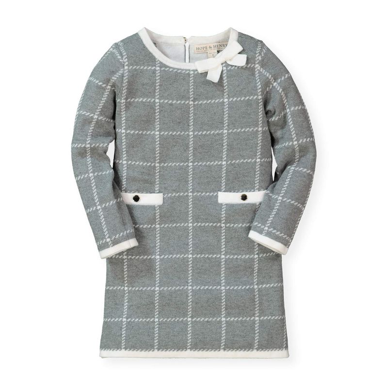 Hope & Henry Girls' Bow Detail Sweater Dress, Toddler, 1 of 5