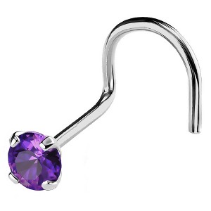 Jewelry Avalanche 22G 14K Gold Nose Screw Nose Stud with Amethyst Gemstone - 1 of 2