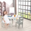 Costway Kids 5 Piece Table & Chair Set Wooden Children Activity Playroom Furniture Gift - 3 of 4