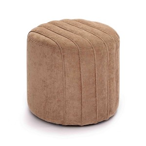 TOV Furniture Pouch Chenille Upholstered Round Ottoman - 1 of 4