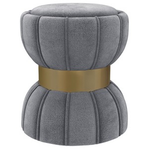 Grungis Round Upholstered Ottoman Bench,Backless Sofa Chair with Wood Framework for Living Room Bedroom Office - 1 of 4