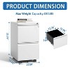2 Drawer Metal Mobile File Cabinet, Rolling File Cabinet with Lock for Hanging Legal/Letter/A4 Size, Fully Assembled Except Wheels-White-The Pop Home - 3 of 4