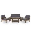 Grenada 4pc Acacia Chat Set - Gray/Dark Gray - Christopher Knight Home - 2 of 4