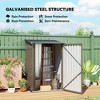 Outdoor 3.3' x 3.4' Lean-to Garden Storage Shed, Galvanized Steel Tool House with Lockable Door for Patio - 4 of 4