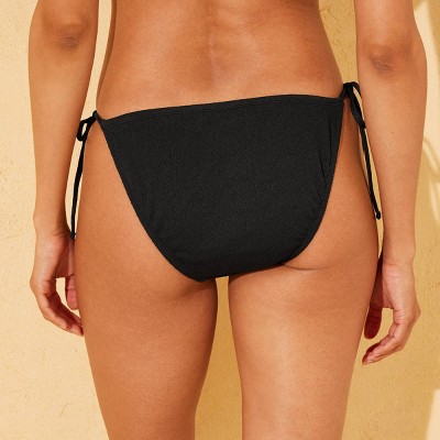 Shade & Shore Women's Crepe Side-Tie Low-Rise High Leg Medium Coverage Bikini Bottom - Shade & Shore™ Black M — фото 2