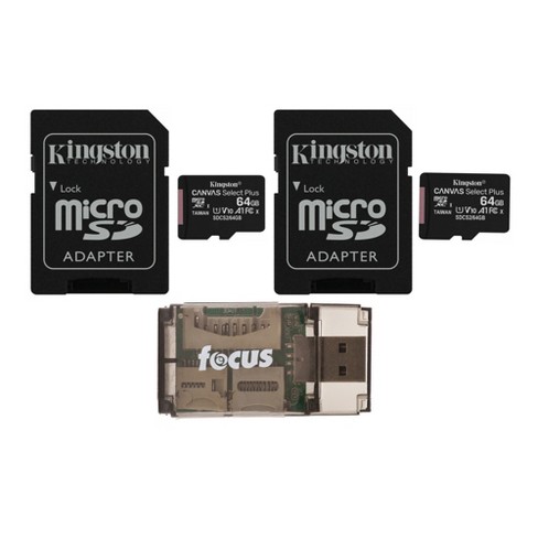 Memoria Micro SD 64GB Kingston Canvas GO Plus Class 10 V30 U3 170Mpbs +  Adaptador SD - SDCG3/64GB