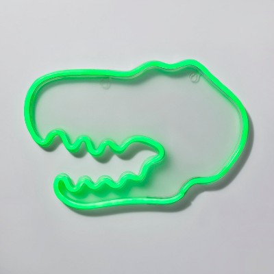 Neon Dinosaur GreenKids&#39; Wall Decor - Pillowfort&#8482;: Dino Neon Light, Modern Kids&#39; Novelty Wall Lamp, Electric Plug-In