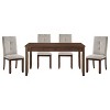 NicBex 55.5" Dining Table Set for 4 Brown Finish Rectangular Wooden Dining Table with 4 Chairs for Kitchen - 2 of 4
