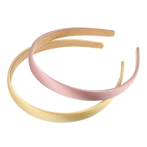 Unique Bargains Women's Fashion Solid Simple Satin Headbands 0.63" Wide 2 Pcs - 1 of 4