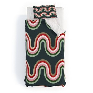 Deny Designs Twin/ Twin Extra Long Emanuela Carratoni Festive Rainbow Duvet Cover and Pillow Sham - 1 of 4