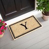 Evergreen Monogram Indoor Outdoor 100% Natural Coir Doormat 28" x 16" |  Letter  "Y" - 2 of 4