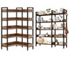 5-Tier Convertible Corner Bookshelf,Modern Industrial l-Shaped Display Shelf - 2 of 4
