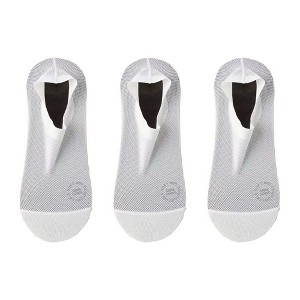 Anna-Kaci Men's No-Show Mesh Socks with Non-Slip Silicone Heel Grip and Breathable Low-Cut Design 3-Pack - 1 of 4