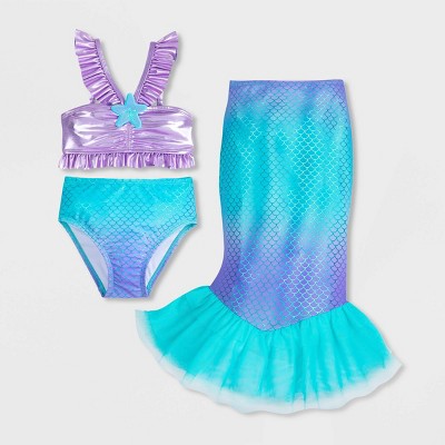 girls mermaid swim skirt