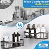 Attop Dark Brown 5-Pack Rust-Resistant Stainless Steel Large Capacity Shower Shelves - No Drilling or Gluing Required Bathroom Storage Racks - 3 of 4
