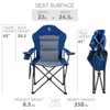 Oversize Camping Chairs for Adults, Folding Lawn Chair Supports 350 lbs with High Back and Cup Holder, Blue - 2 of 4