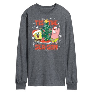 Men's - SpongeBob SquarePants - Tis The Season Long Sleeve Graphic T-Shirt - 1 of 4